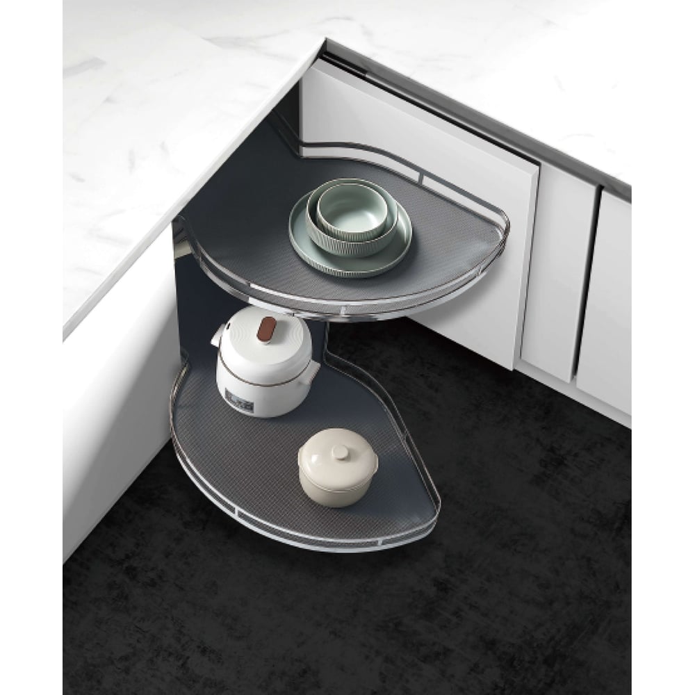 Изображение товара Выдвижные угловые лотки Mebax сталь модуль 900-1000мм правый антицаит для кухни и хранения