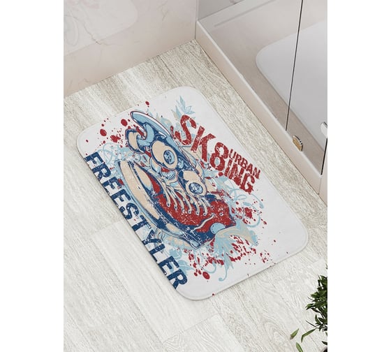 Изображение товара Коврик противоскользящий JoyArty "Фристайл на скейте" для ванной, сауны, бассейна, bath_17321