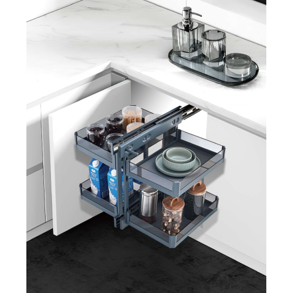 Изображение товара Выдвижные угловые лотки Mebax стекло 900мм антрацит