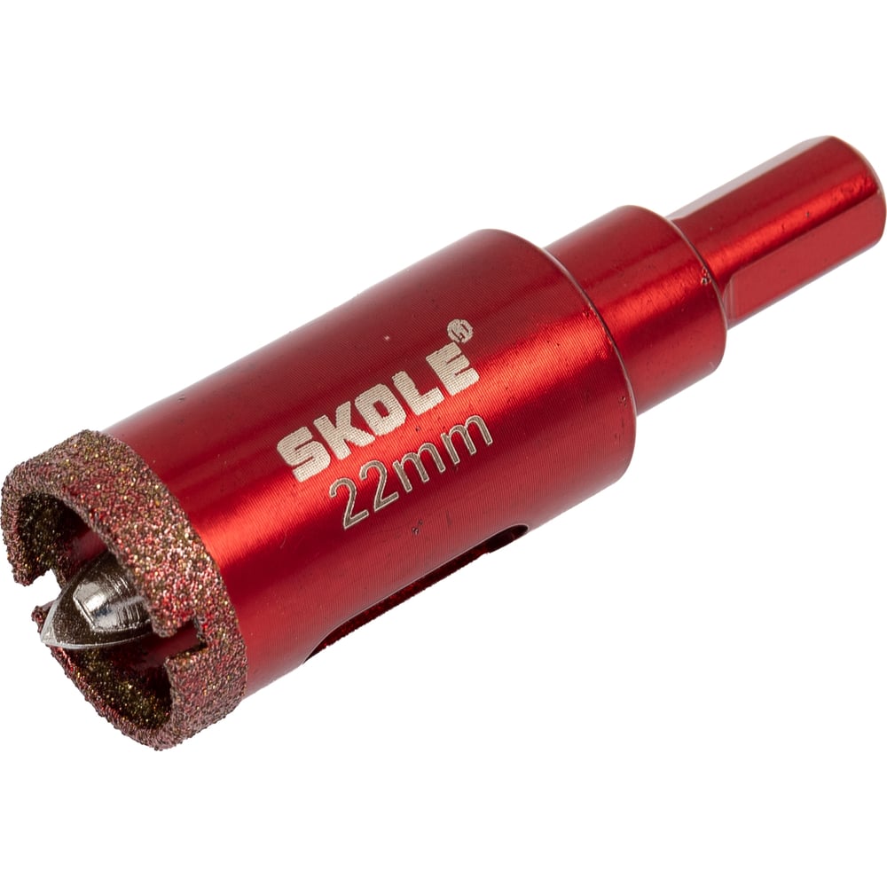 Изображение товара Коронка по керамике алмазная SKOLE K15 22 мм центрирующее сверло