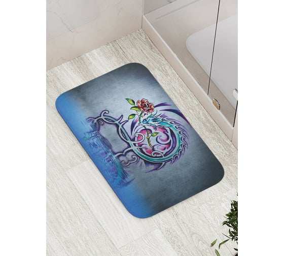 Изображение товара Коврик противоскользящий JoyArty "Водяной дракон" для ванной, сауны, бассейна, bath_17917