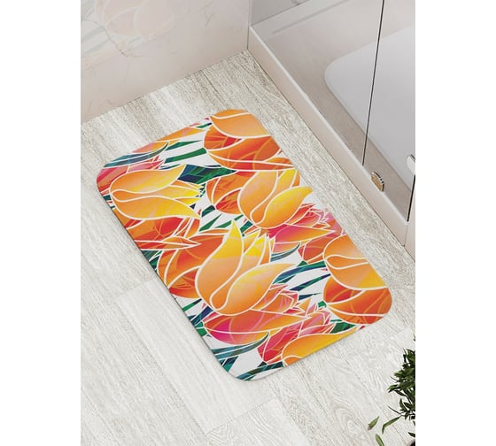 Изображение товара Коврик противоскользящий JoyArty "Жаркие тюльпаны" для ванной, сауны, бассейна, bath_17739