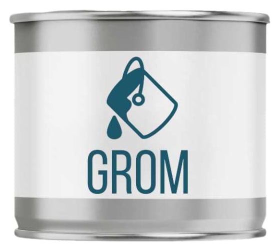 Изображение товара Эмаль универсальная для наружных и внутренних работ GROM ПФ-115, алкидная, глянцевая, по дереву и металлу краска, цвет графит, 1 кг 56567