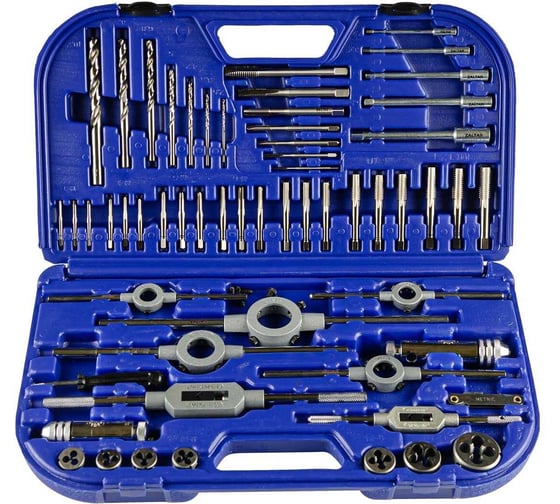 Изображение товара Набор резьбонарезного инструмента ZALTAR KH46S HSS, 58 предметов, M3-M4-M5-M6-M8-M10-M12, ZA-450000