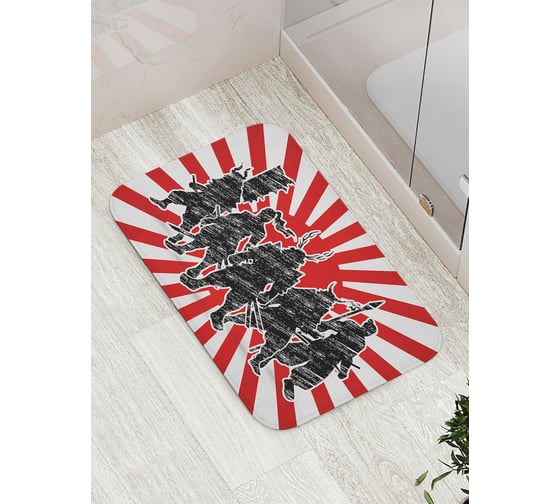 Изображение товара Коврик противоскользящий JoyArty "Теневые воины" для ванной, сауны, бассейна, bath_18288