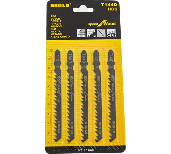 Изображение товара Пилки для электролобзика SKOLE (P1) T144D (50шт/упаковка) P1 T144D