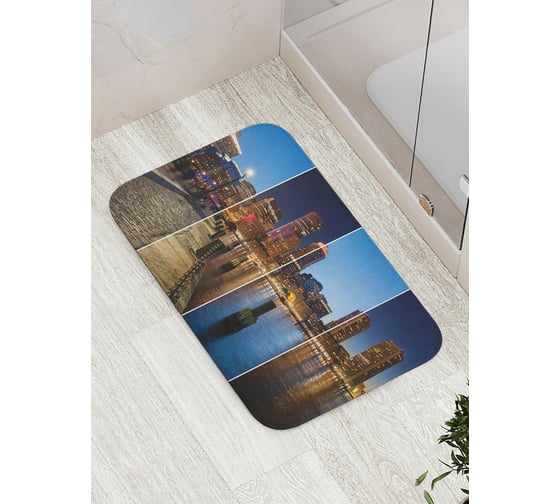 Изображение товара Коврик противоскользящий JoyArty "Отдых в ночном городе" для ванной, сауны, бассейна, bath_18416