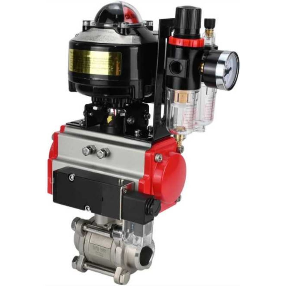 Изображение товара Кран DN.ru 316-316-PTFE-FP-W-ISO-H WDVF Ду25 Ру63 с пневмоприводом