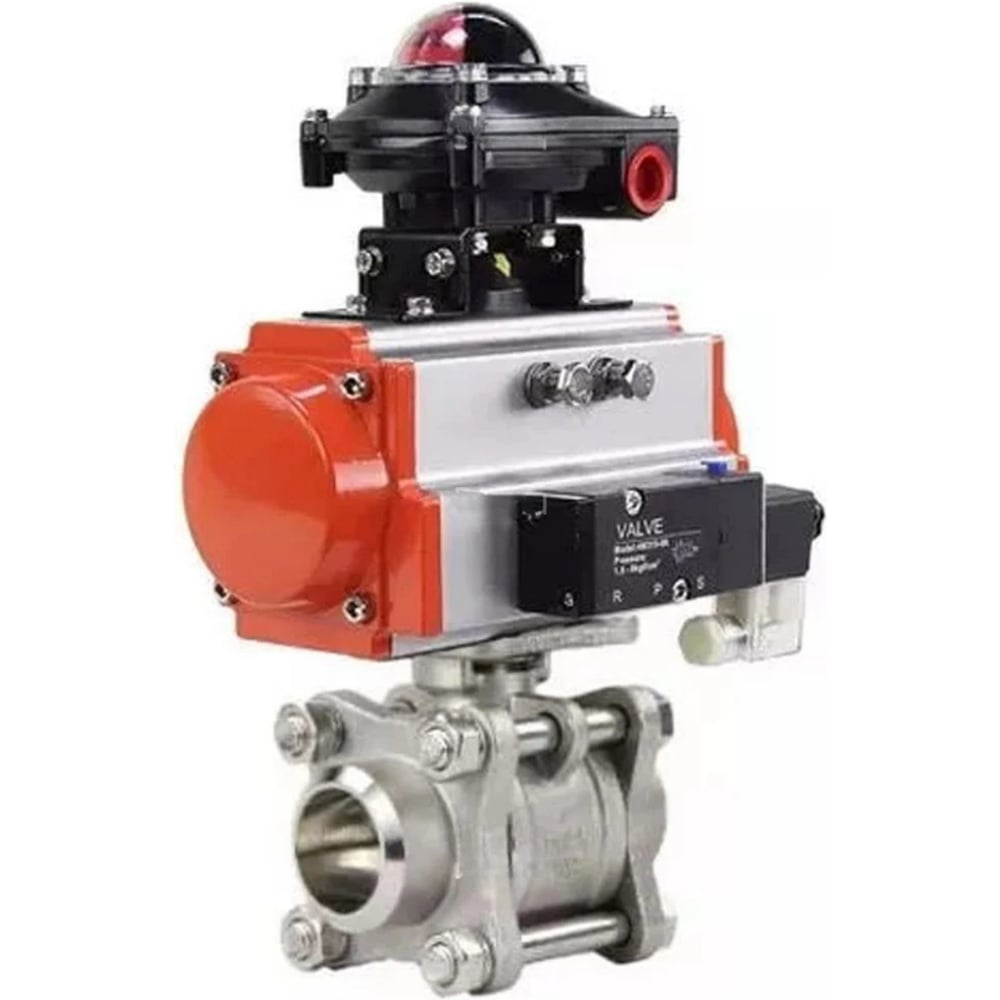 Изображение товара Кран DN.ru 316-316-PTFE-FP-W-ISO-H WDVF Ду20 Ру63 нержавеющая сталь пневмопривод