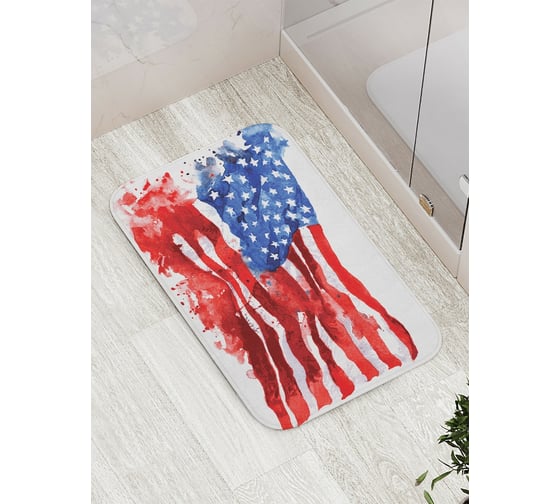 Изображение товара Коврик противоскользящий JoyArty "Размытый американский флаг" для ванной, сауны, бассейна, bath_18423