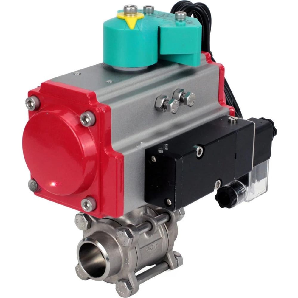 Изображение товара Кран DN.ru 316-316-PTFE-FP-W-ISO-H WDVF Ду25 пневмопривод профессиональный