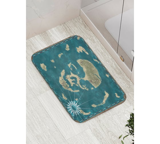 Изображение товара Коврик противоскользящий JoyArty "Пиратская карта" для ванной, сауны, бассейна, bath_18572