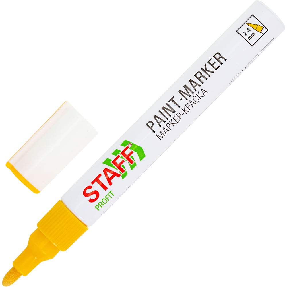 Изображение товара Маркер-краска лаковый Staff paint marker, 2-4 мм, желтый, НИТРО-ОСНОВА, PROFIT, 12 шт 152583 Изображение товара Маркер-краска лаковый Staff paint marker, 2-4 мм, желтый, НИТРО-ОСНОВА, PROFIT, 12 шт 152583
