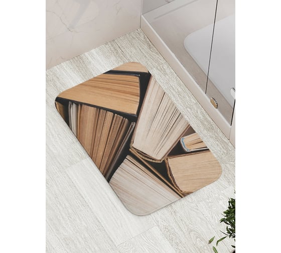 Изображение товара Коврик противоскользящий JoyArty "Книжный бардак" для ванной, сауны, бассейна, bath_16363