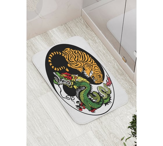 Изображение товара Коврик противоскользящий JoyArty "Тигр и дракон" для ванной, сауны, бассейна, bath_17926