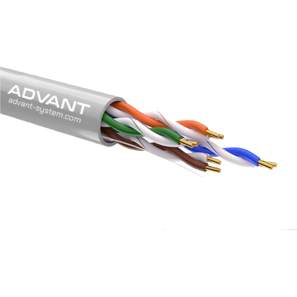 Изображение товара Кабель витая пара Advant кат. 5е, 305м, U/UTP, серый