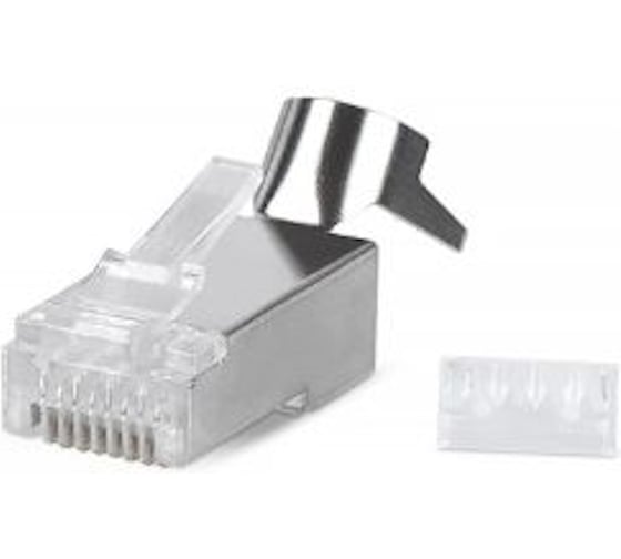 Изображение товара Коннектор А1, RJ-45, 6А кат., экран, вставка, 8p8c, 50 мкм, универсальный, для одножильного и многожильного кабеля, уп/ 100 шт A1-LPU6A-7