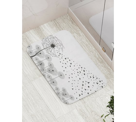 Изображение товара Коврик противоскользящий JoyArty "Птичий одуванчик" для ванной, сауны, бассейна, bath_7049