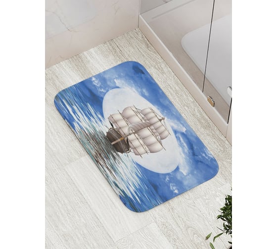 Изображение товара Коврик противоскользящий JoyArty "Лунный корабль" для ванной, сауны, бассейна, bath_7285