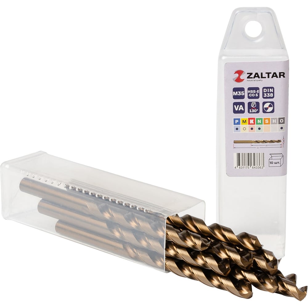 Изображение товара Сверло по металлу ZALTAR индустриальное 7 мм 10 шт DIN 338 HSS-CO