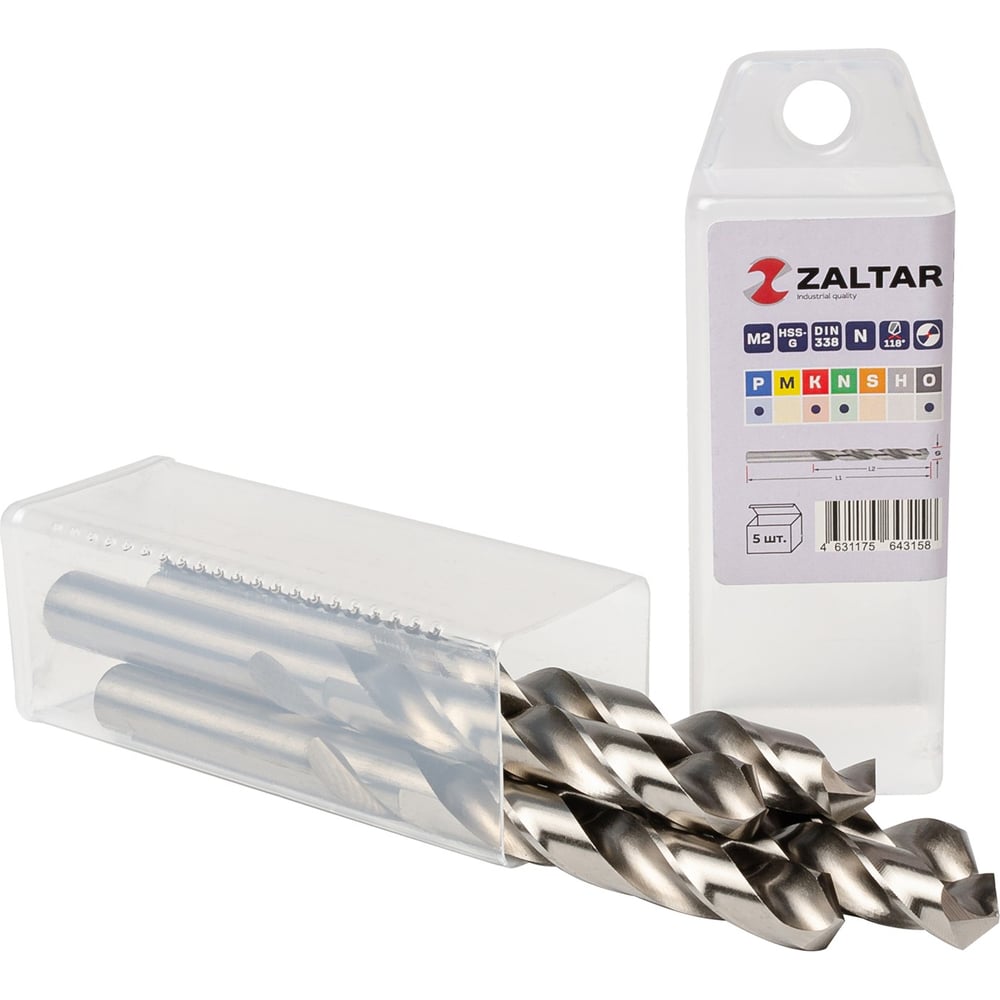 Изображение товара Сверло по металлу индустриальное ZALTAR 5шт DIN 338 HSS-G 11.5мм