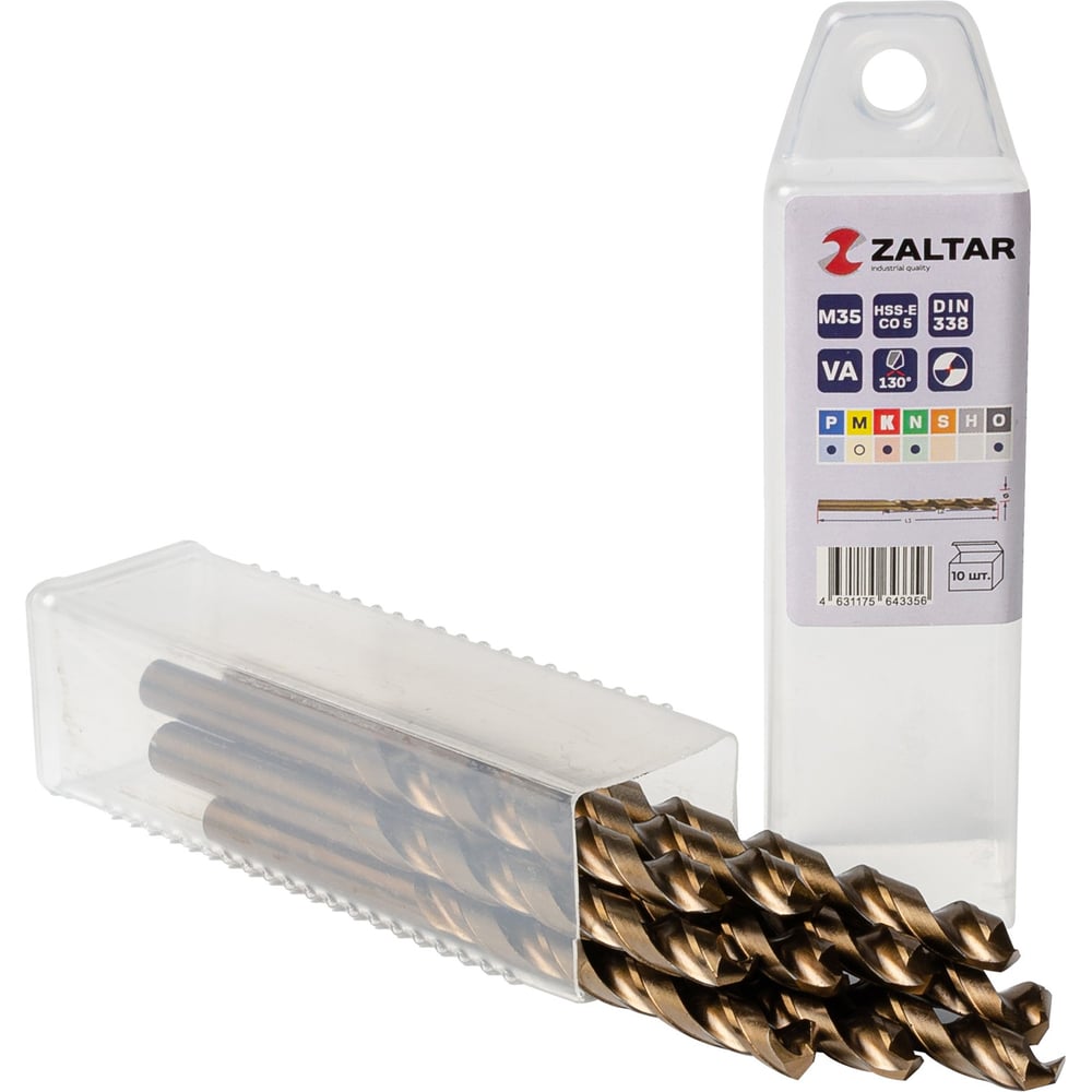 Изображение товара Сверло по металлу ZALTAR 6.7 мм 10 шт DIN 338 HSS-CO индустриальное