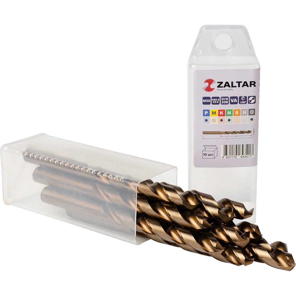 Изображение товара Индустриальное сверло по металлу ZALTAR 9.5 мм 10 шт DIN 338 HSS-CO