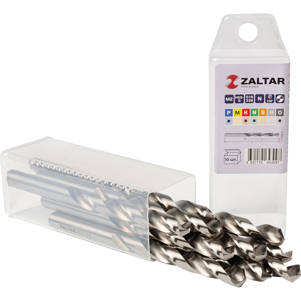 Изображение товара Сверло по металлу ZALTAR 10 шт DIN 338 HSS-G 9.00 мм