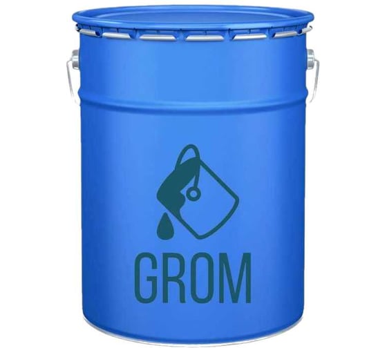Изображение товара Полиуретановая краска для бетонного пола GROM износостойкая, химстойкая, двухкомпонентная, глянцевая, цвет белый, 20,1 кг 58004