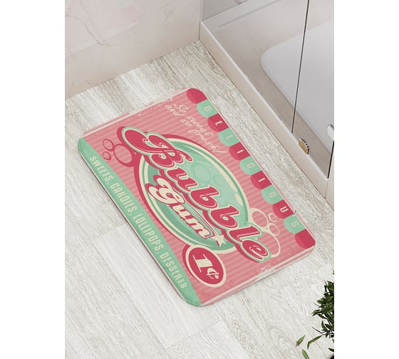 Изображение товара Коврик противоскользящий JoyArty "Бубл Гум за 1 цент" для ванной, сауны, бассейна, bath_9666