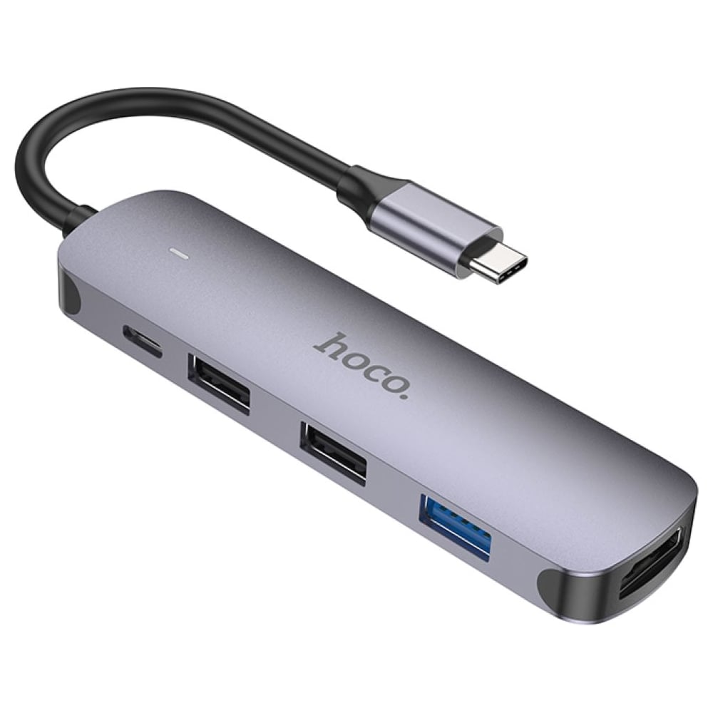 Изображение товара Док-станция Hoco Type-C HB27 5в1 USB3.0 HDMI PD 100W алюминий