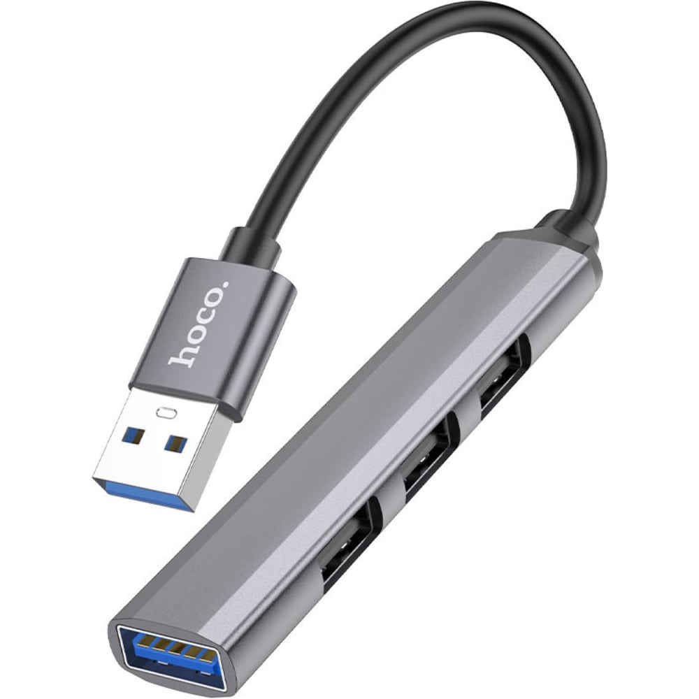 Изображение товара Разветвитель Hoco USB3.0/2.0 HB26 с 4 USB выходами и кабелем 13 см