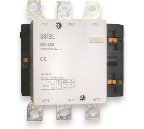 Изображение товара Контактор KRASO КТИ 225А катушка управления 400В AC 1НО KTI-225-400-KSL
