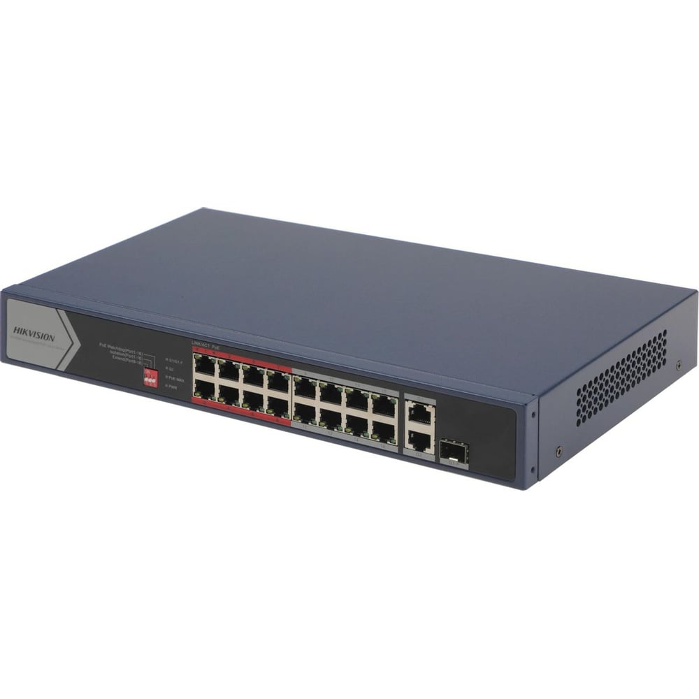 Изображение товара Коммутатор HIKVISION DS-3E0318P-E/M(C) 17x100Мбит/с 1SFP 16PoE+ 135W неуправляемый 1074289 Изображение товара Коммутатор HIKVISION DS-3E0318P-E/M(C) 17x100Мбит/с 1SFP 16PoE+ 135W неуправляемый 1074289