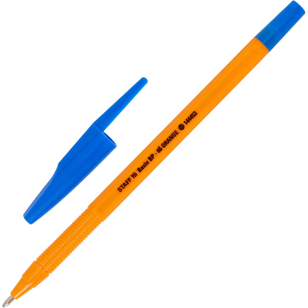 Изображение товара Шариковая ручка Basic BP-66 ORANGE Staff 50 шт с синей линией и сменным стержнем