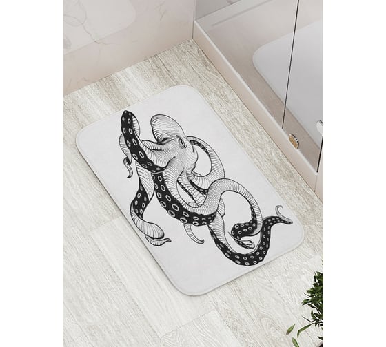 Изображение товара Коврик противоскользящий JoyArty "Осьминог отдыхает" для ванной, сауны, бассейна, bath_15095