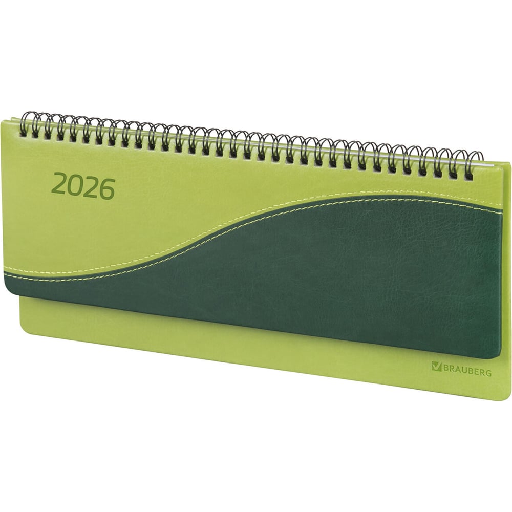 Изображение товара Планинг датированный BRAUBERG 2026 140х305 мм искусственная кожа салатовый