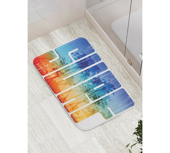 Изображение товара Коврик противоскользящий JoyArty "Радужный серф" для ванной, сауны, бассейна, bath_15653