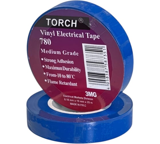 Изображение товара Изолента KRASO 19мм*25м* 0,18мм ПВХ синяя 10шт KSL BL