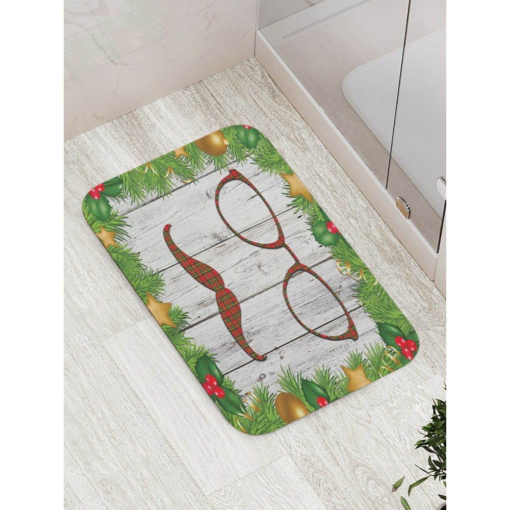 Противоскользящий коврик для ванной, сауны, бассейна JOYARTY новогодний калейдоскоп