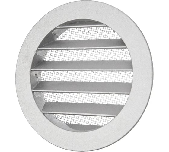 Изображение товара Решетка круглая ВИЕНТО алюминиевая, с металлической сеткой, с фланцем 100мм 100РКМ