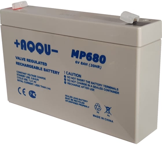 Изображение товара Батарея аккумуляторная AQQU для ИБП 6В, 8Ач MP680