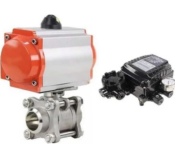 Изображение товара Кран DN.ru 316-316-PTFE-FP-W-ISO-H WDVF Ду32 Ру63 пневмопривод, пневмопозиционер D160-69296