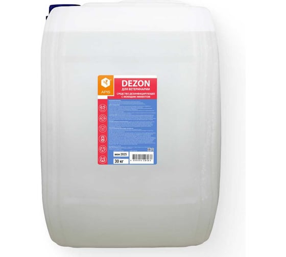 Изображение товара Дезинфицирующее средство для ветеринарии APIS DEZON канистра 30 кг RUD-012-0003
