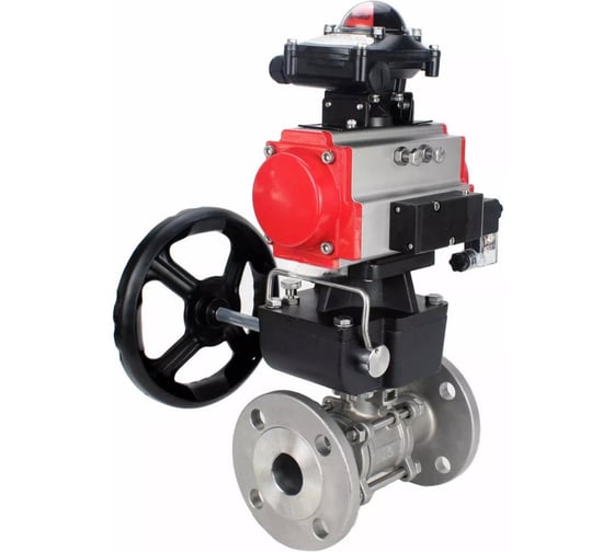 Изображение товара Кран DN.ru КШФПТ-ISO.316.180 Ду100 Ру16 WDVF, пневмопривод, пневмораспр., БКВ, БПВ D160-68748