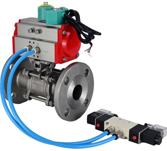 Изображение товара Кран DN.ru КШФПТ-ISO.316.180 Ду20 Ру40 пневмопривод, пневмораспр., магнитный перекл-ль D160-68921