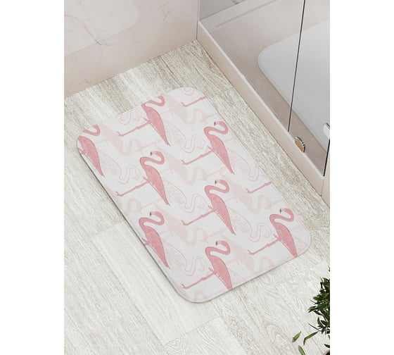 Изображение товара Коврик противоскользящий JoyArty "Тени фламинго" для ванной, сауны, бассейна, bath_9440