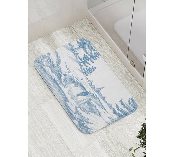 Изображение товара Коврик противоскользящий JoyArty "Зимний пейзаж с водопадом" для ванной, сауны, бассейна, bath_10003