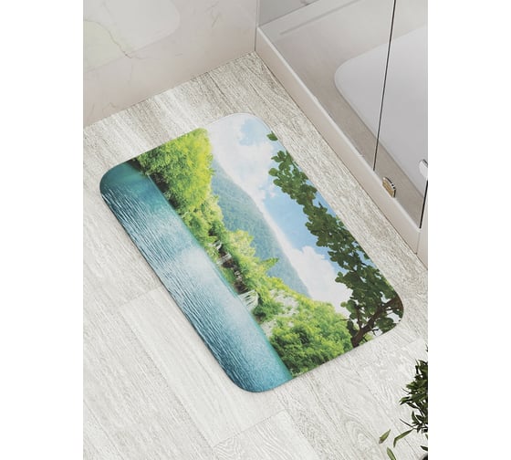 Изображение товара Коврик противоскользящий JoyArty "Скрытое озеро" для ванной, сауны, бассейна, bath_10282