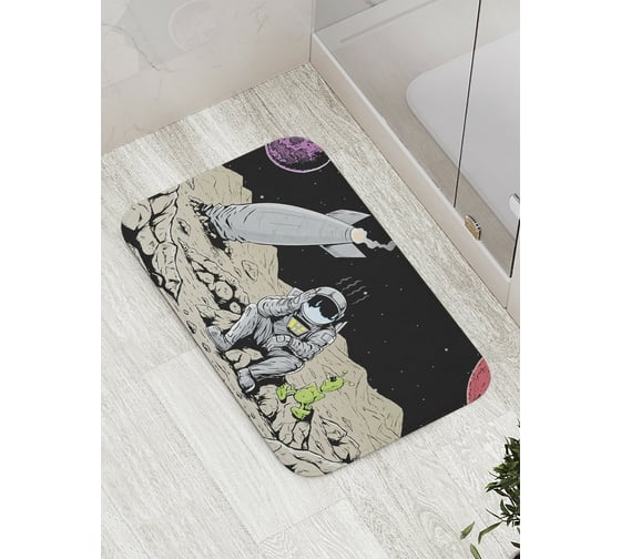 Изображение товара Коврик противоскользящий JoyArty "Крушение на луне" для ванной, сауны, бассейна, bath_9873